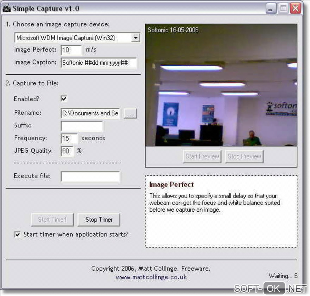 Screenshot №1 "Simple Webcam Capture"