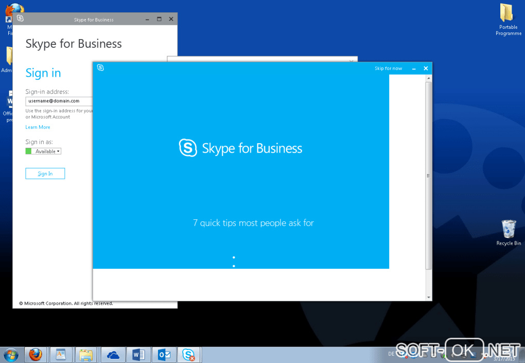 The appearance "Skype for Business"
