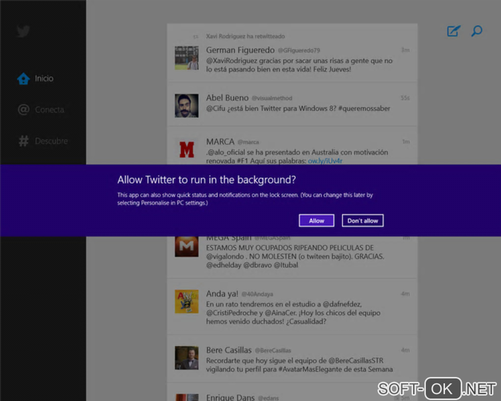 The appearance "Twitter for Windows 10"