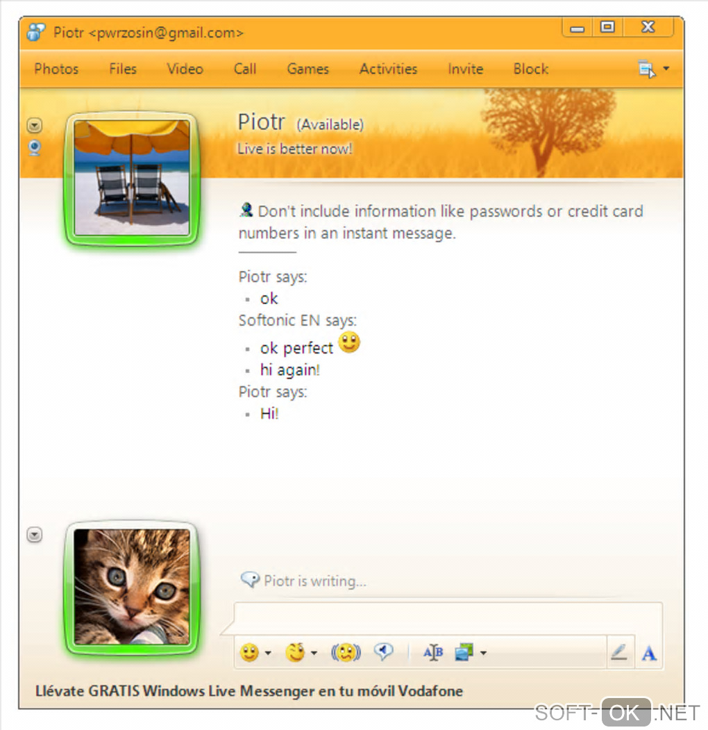 Screenshot №2 "Windows Live Messenger"