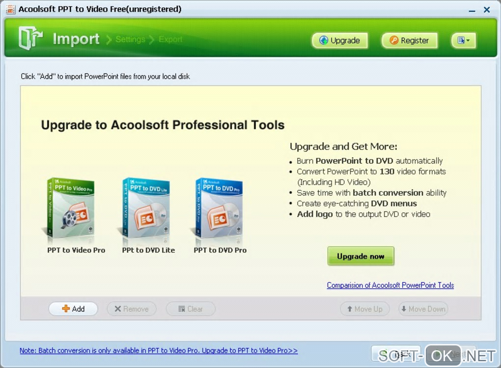 Screenshot №1 "Acoolsoft PPT to Video Free"