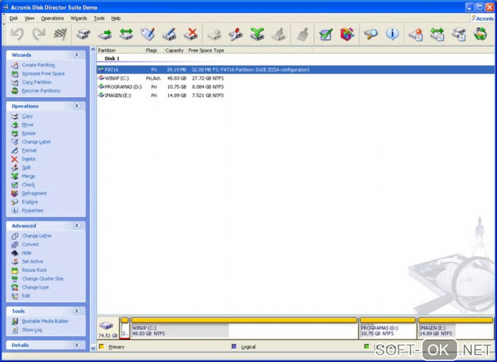 Screenshot №1 "Acronis Disk Director Suite"