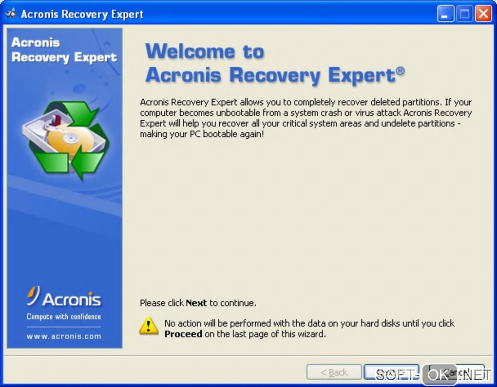 The appearance "Acronis Disk Director Suite"