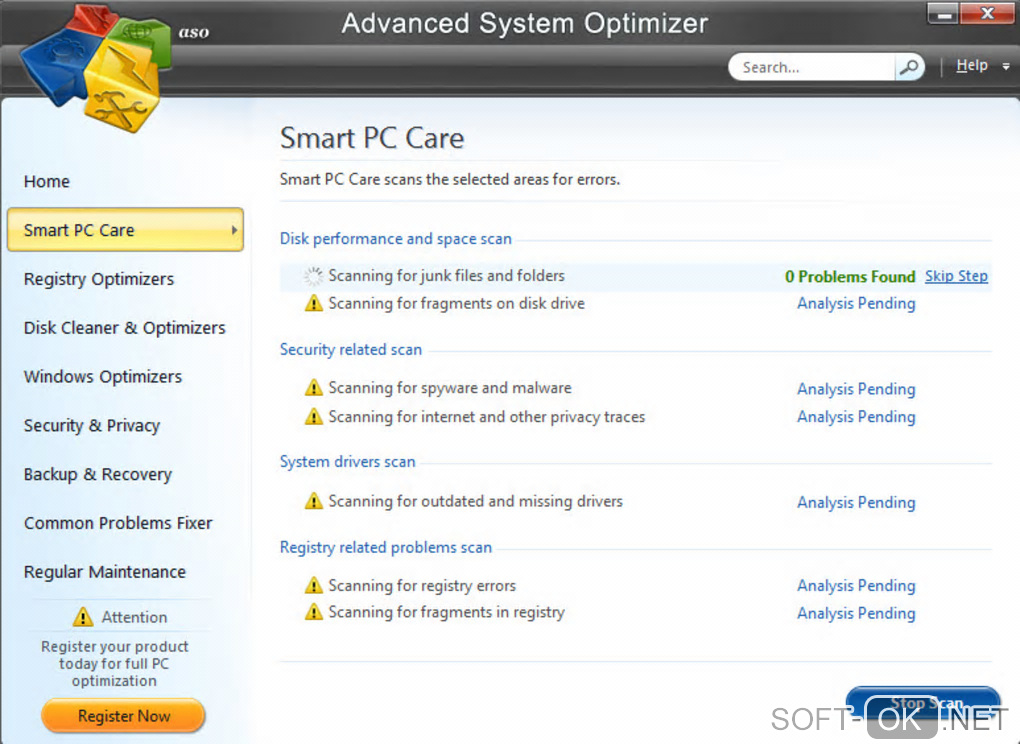 The appearance "Advanced System Optimizer"