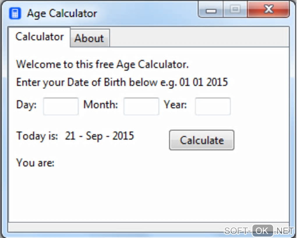 Screenshot №1 "Age Calculator"