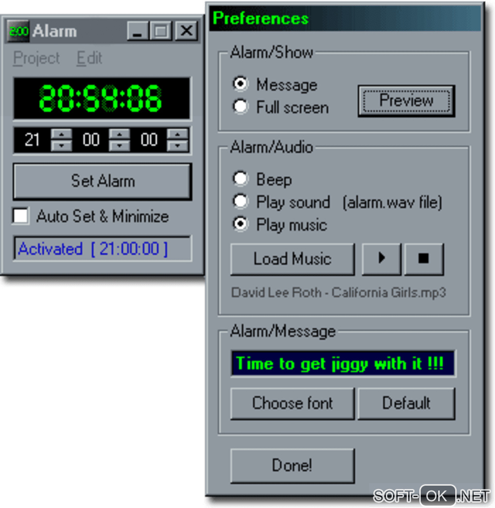 Screenshot №1 "Alarm"
