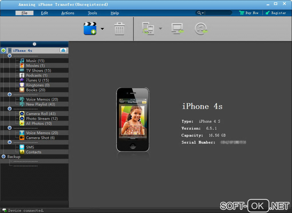 Screenshot №1 "Amazing iPhone Transfer"