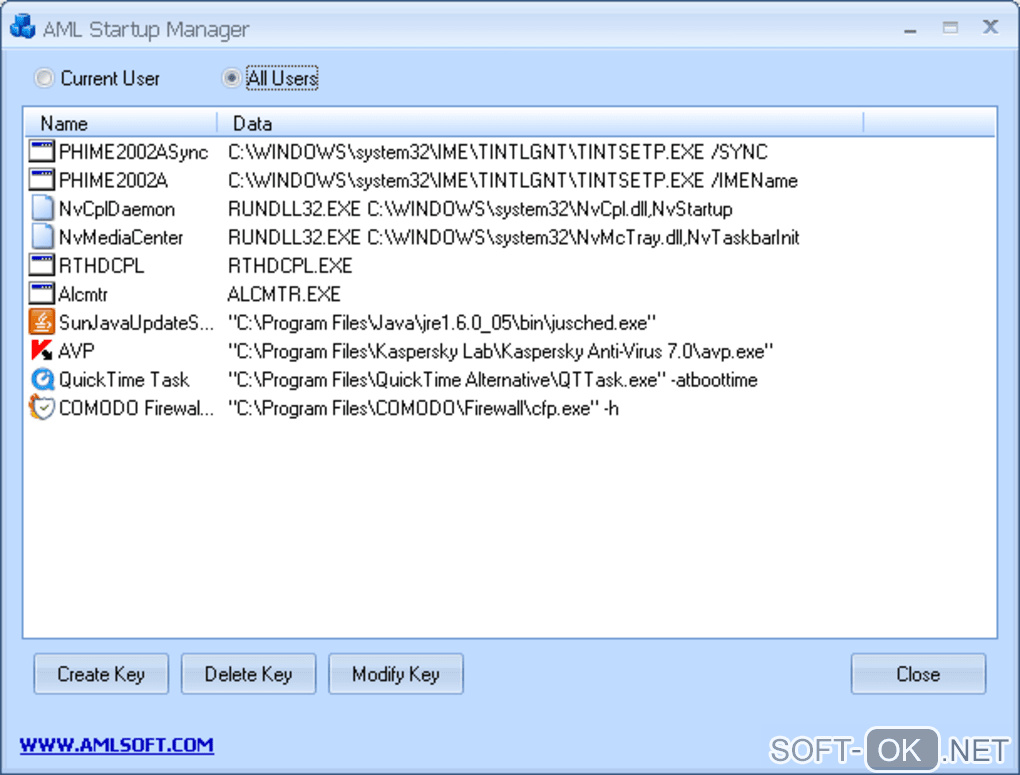 Screenshot №1 "AML Free Registry Cleaner"