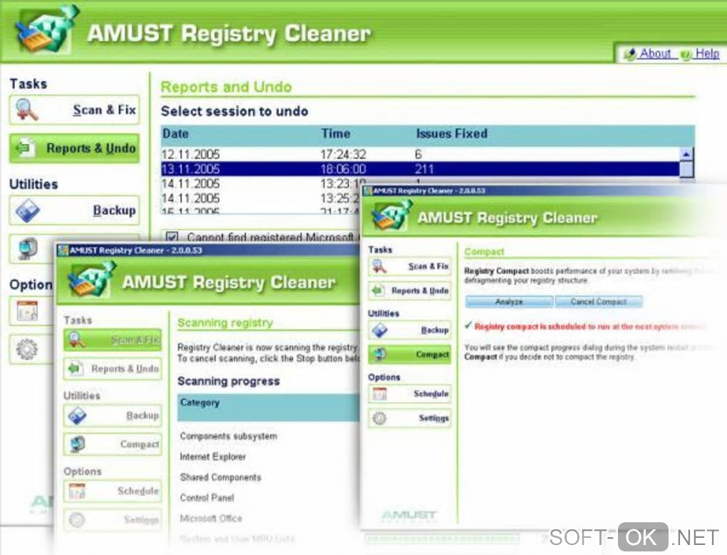 Screenshot №1 "AMUST Registry Cleaner"