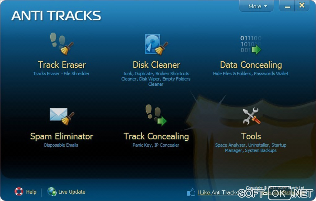 Screenshot №1 "Anti Tracks Free Edition"