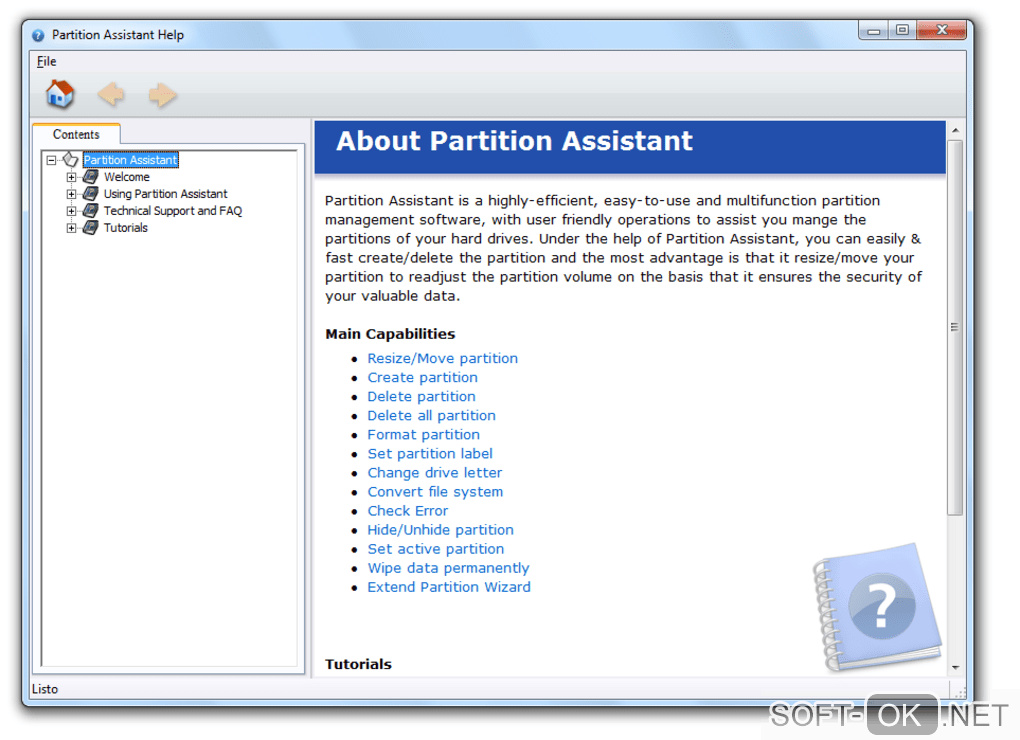 The appearance "Aomei Partition Assistant"