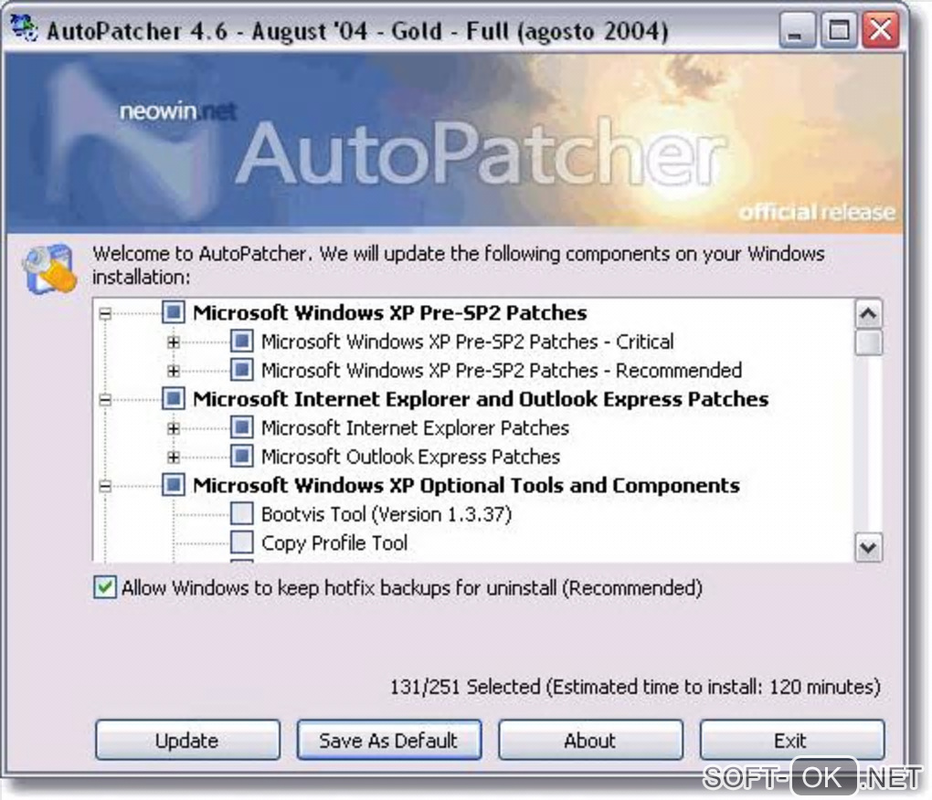 Screenshot №1 "AutoPatcher XP April 2006"
