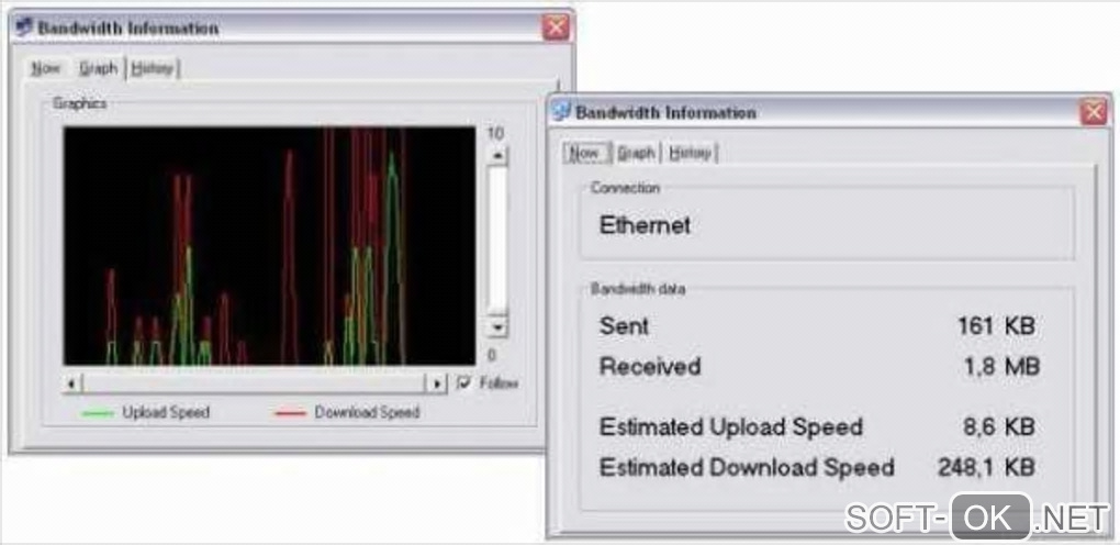 Screenshot №1 "Batchsoftware BandWidth Monitor"