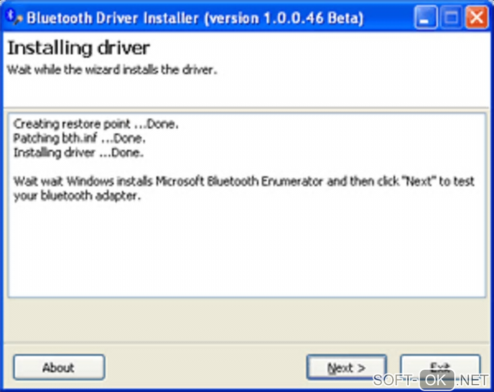 The appearance "Bluetooth Driver Installer"