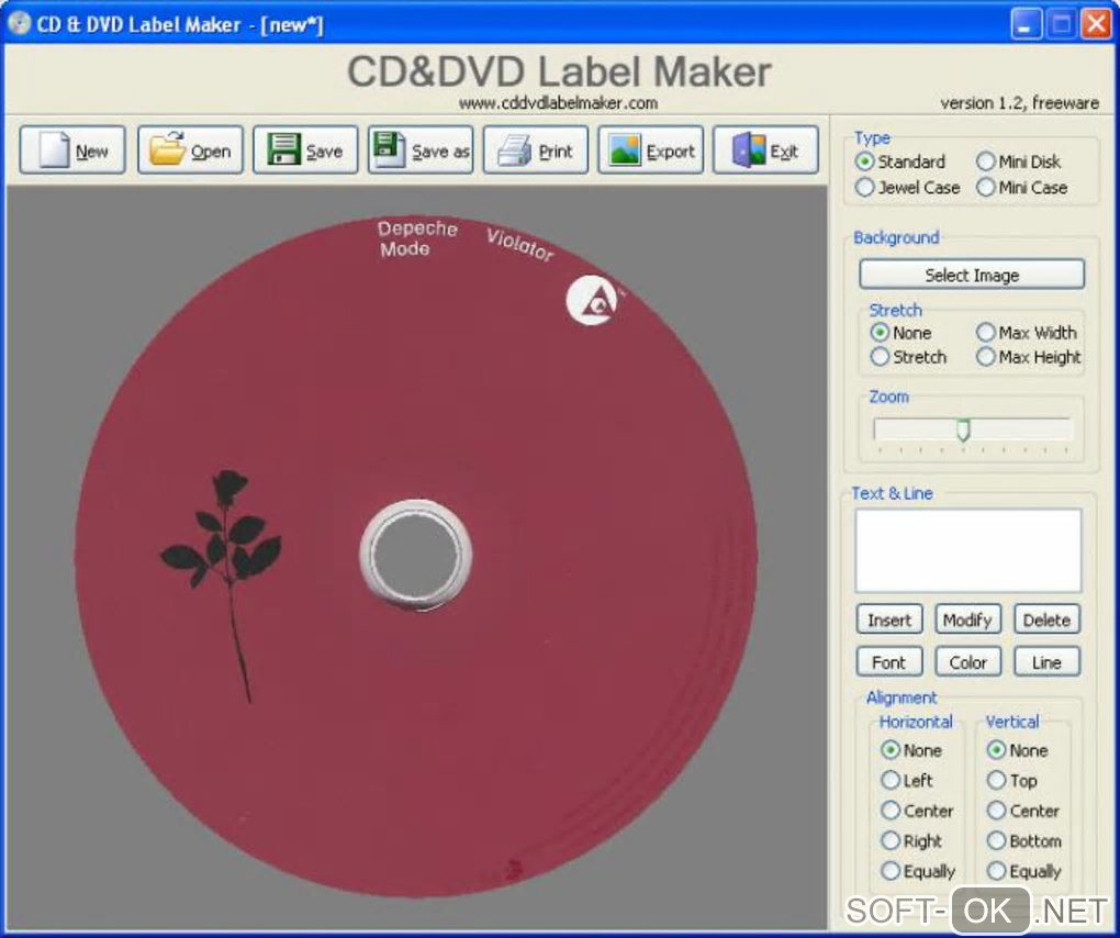 Screenshot №1 "CD&DVD Label Maker"