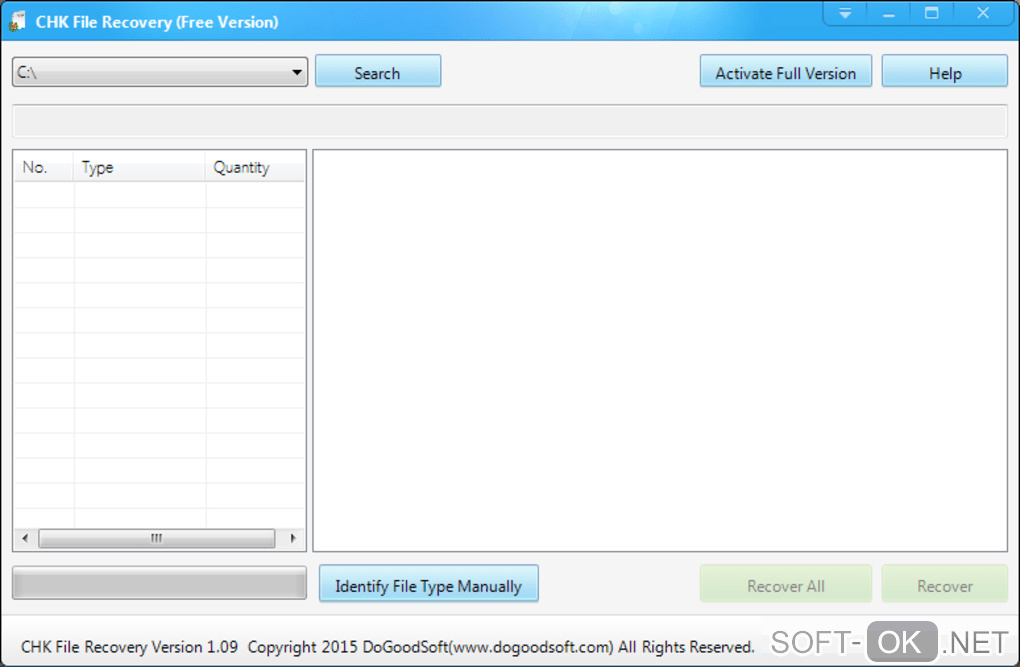 Screenshot №1 "CHK File Recovery"