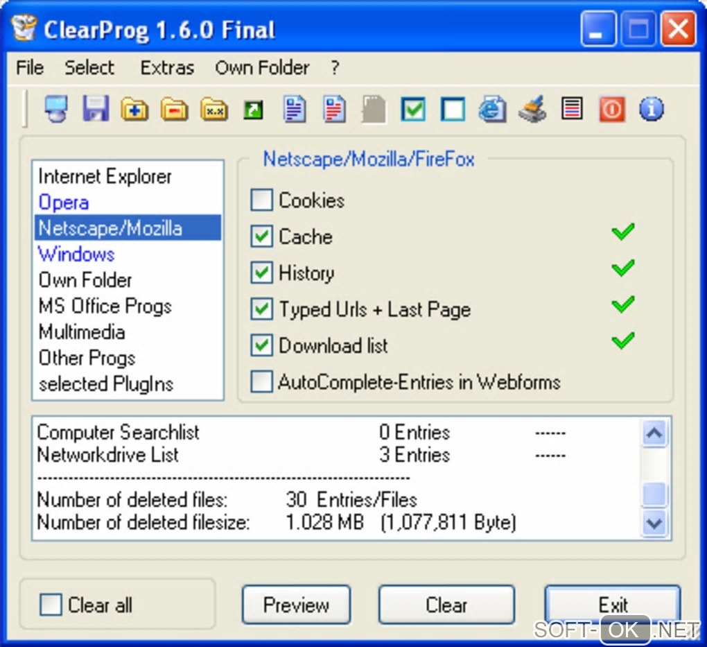 Screenshot №1 "ClearProg"