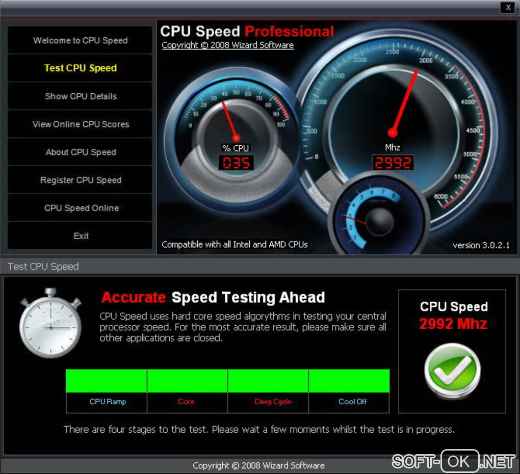 Screenshot №1 "CPU Speed Professional"