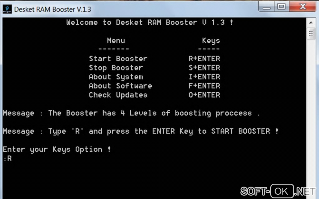 Screenshot №1 "Desket RAM Booster"