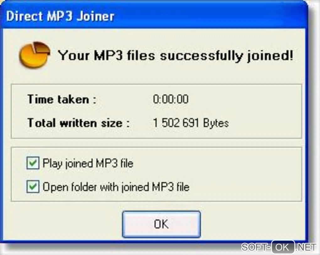 Screenshot №1 "Direct MP3 Joiner"