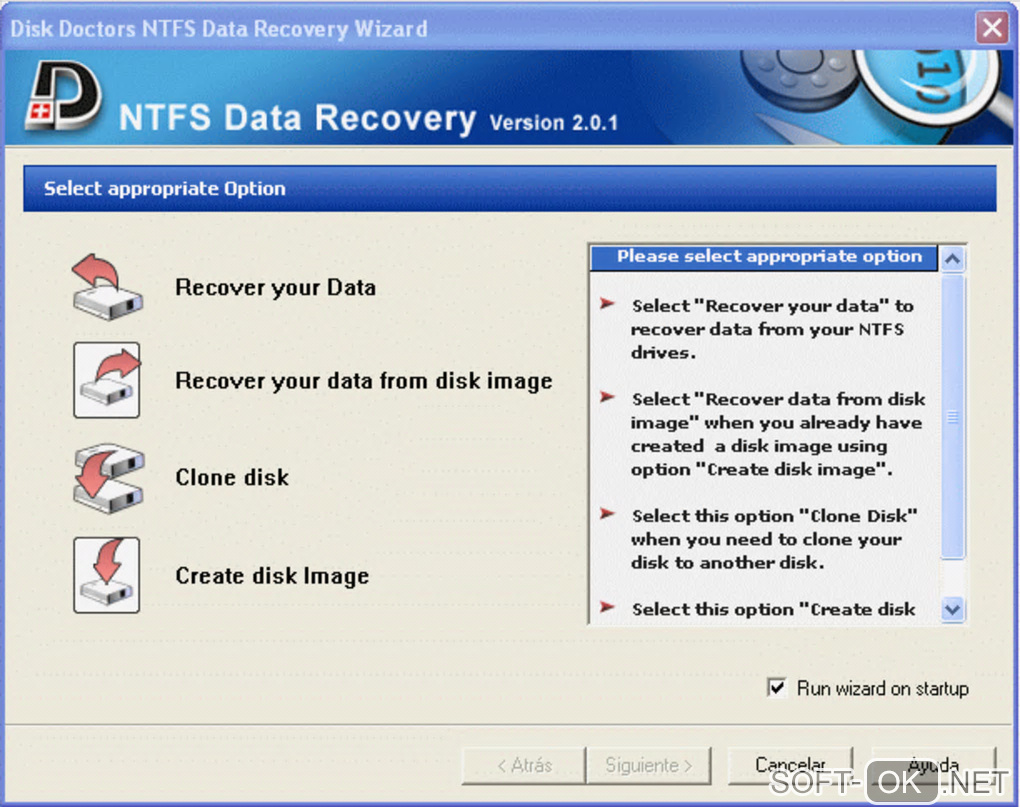 Screenshot №1 "Disk Doctors NTFS Data Recovery"