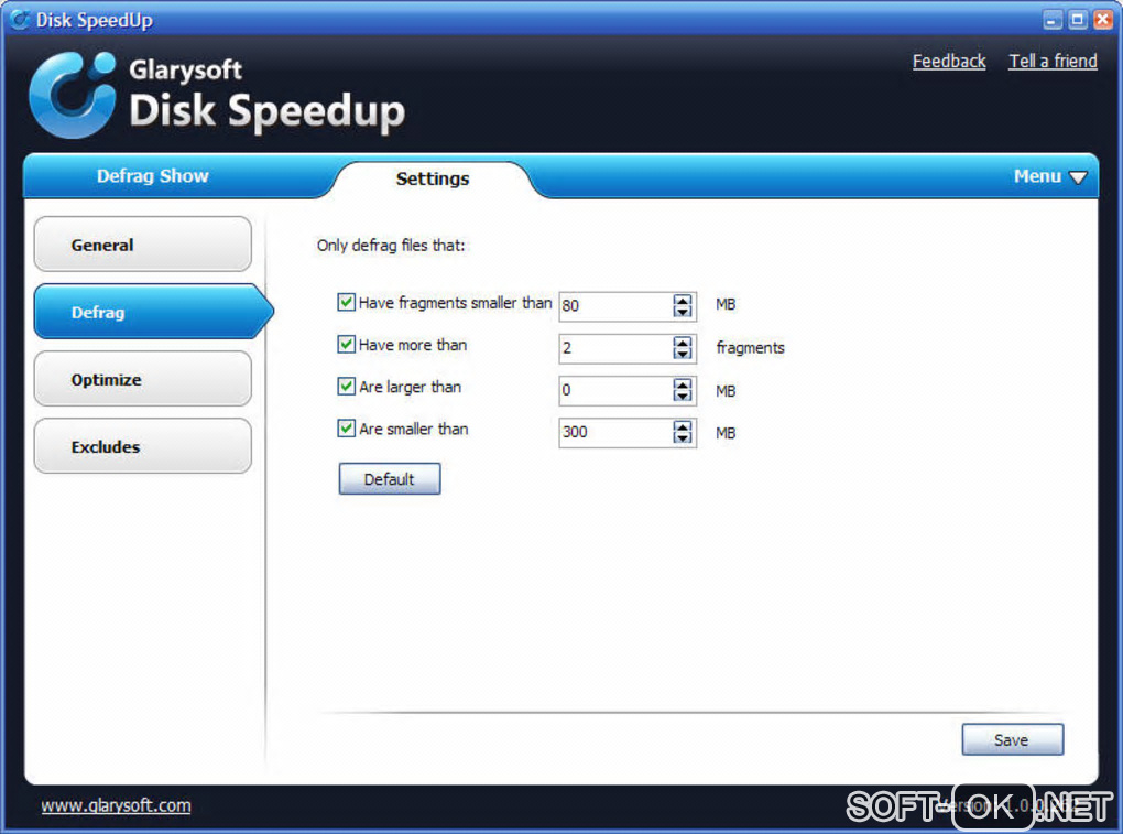 The appearance "Disk SpeedUp"