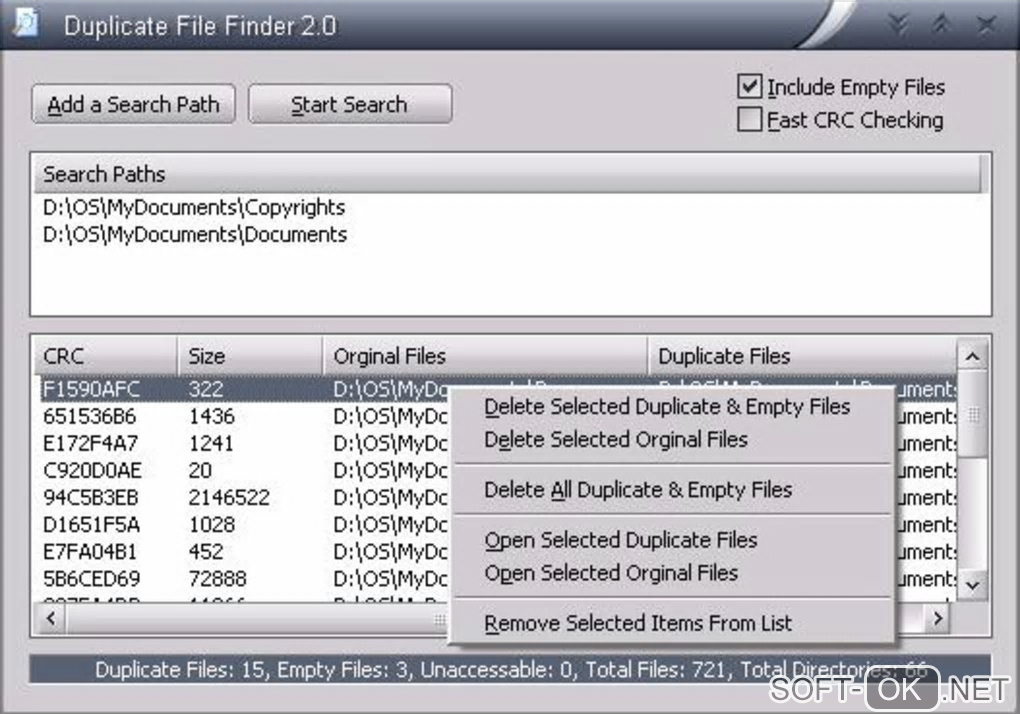 Screenshot №1 "Duplicate File Finder"