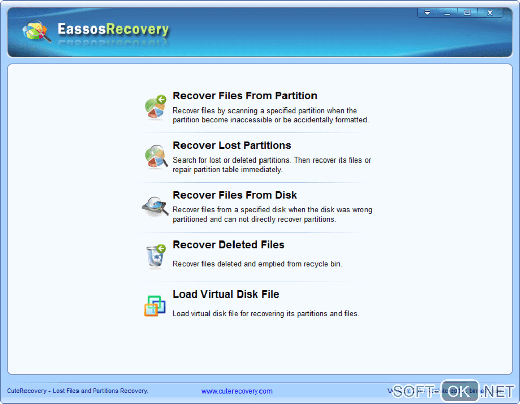 Screenshot №1 "Eassos Recovery Free"