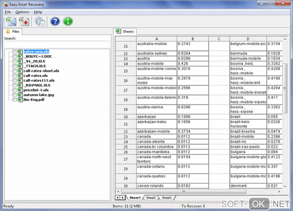Screenshot №2 "Easy Excel Recovery"