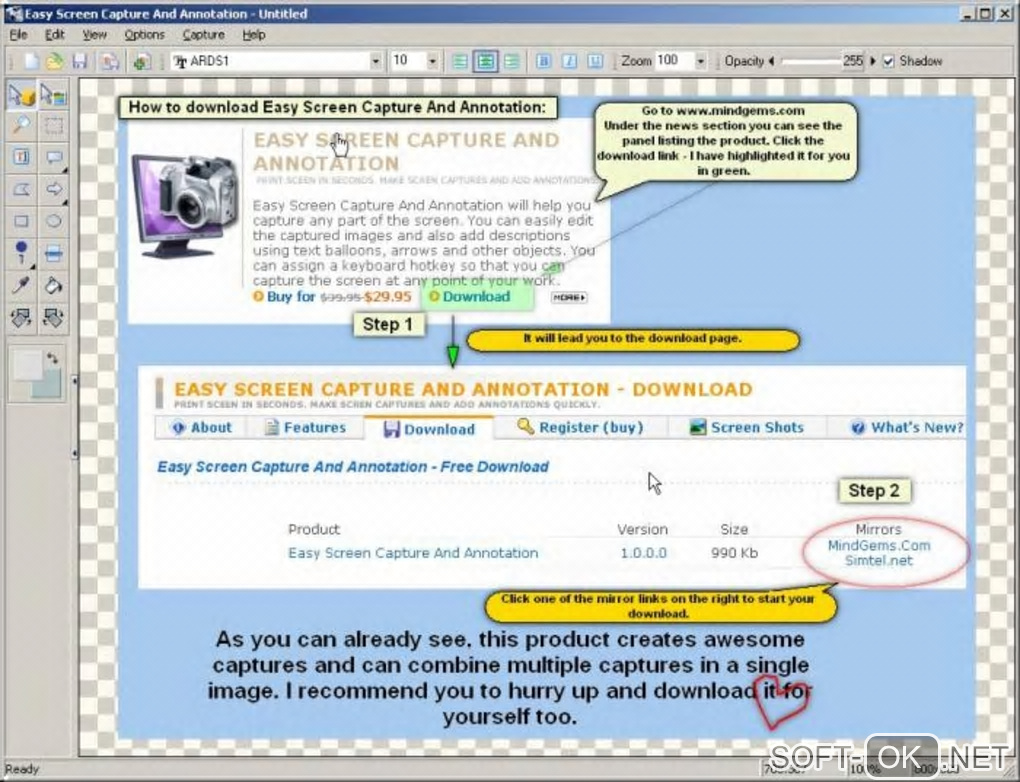 The appearance "Easy Screen Capture And Annotation"