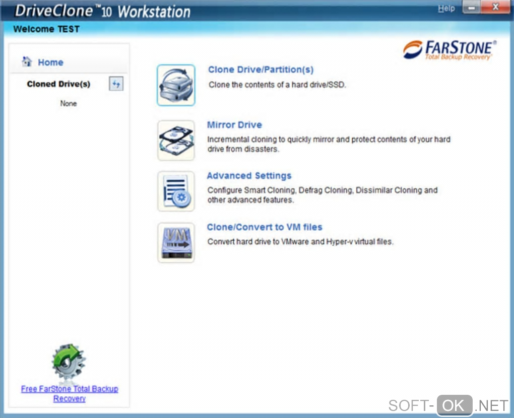 Screenshot №2 "FarStone DriveClone"