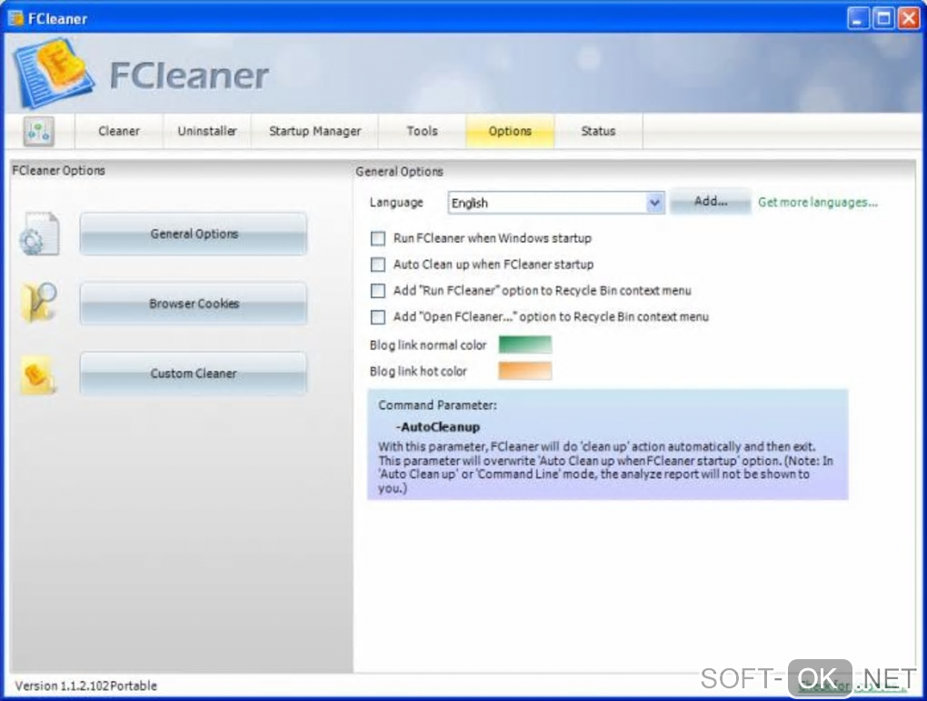 Screenshot №1 "FCleaner Portable"