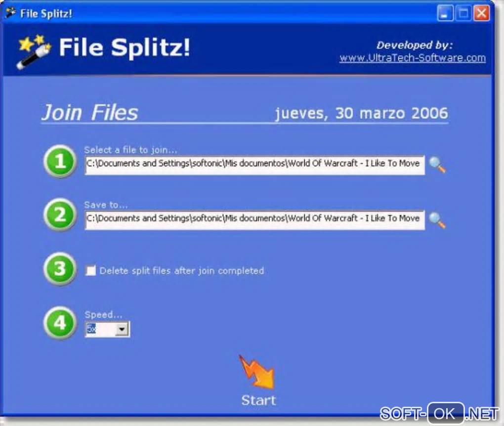 The appearance "File Splitz!"