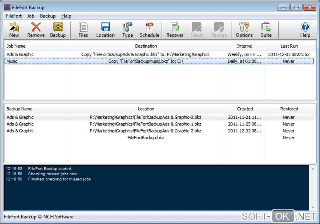 Screenshot №1 "FileFort File Backup Software"