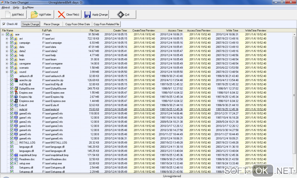 Screenshot №1 "FMS File Date Changer"