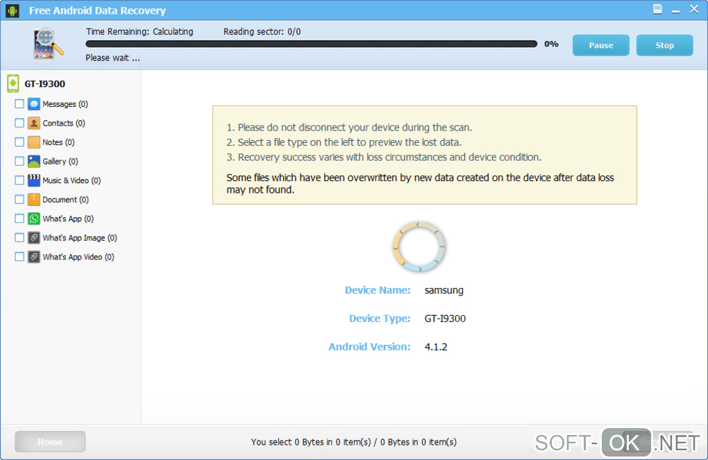 Screenshot №2 "Free Android Data Recovery"
