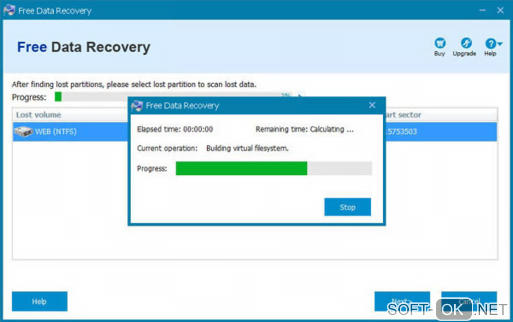 The appearance "Free Data Recovery"