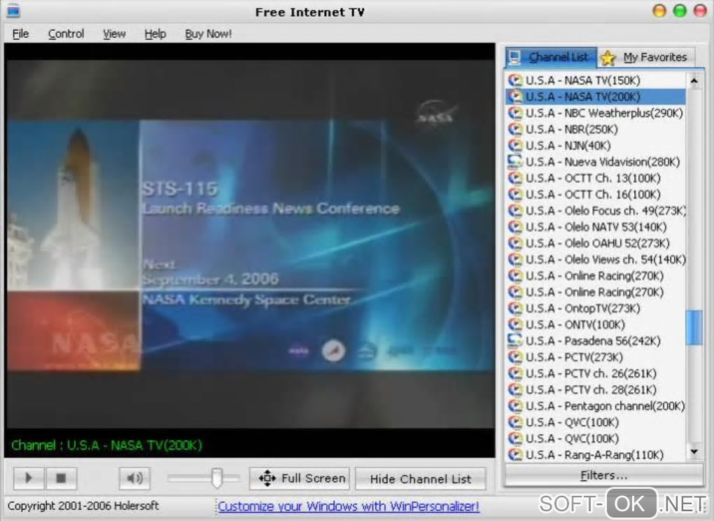 Screenshot №1 "Free Internet TV"
