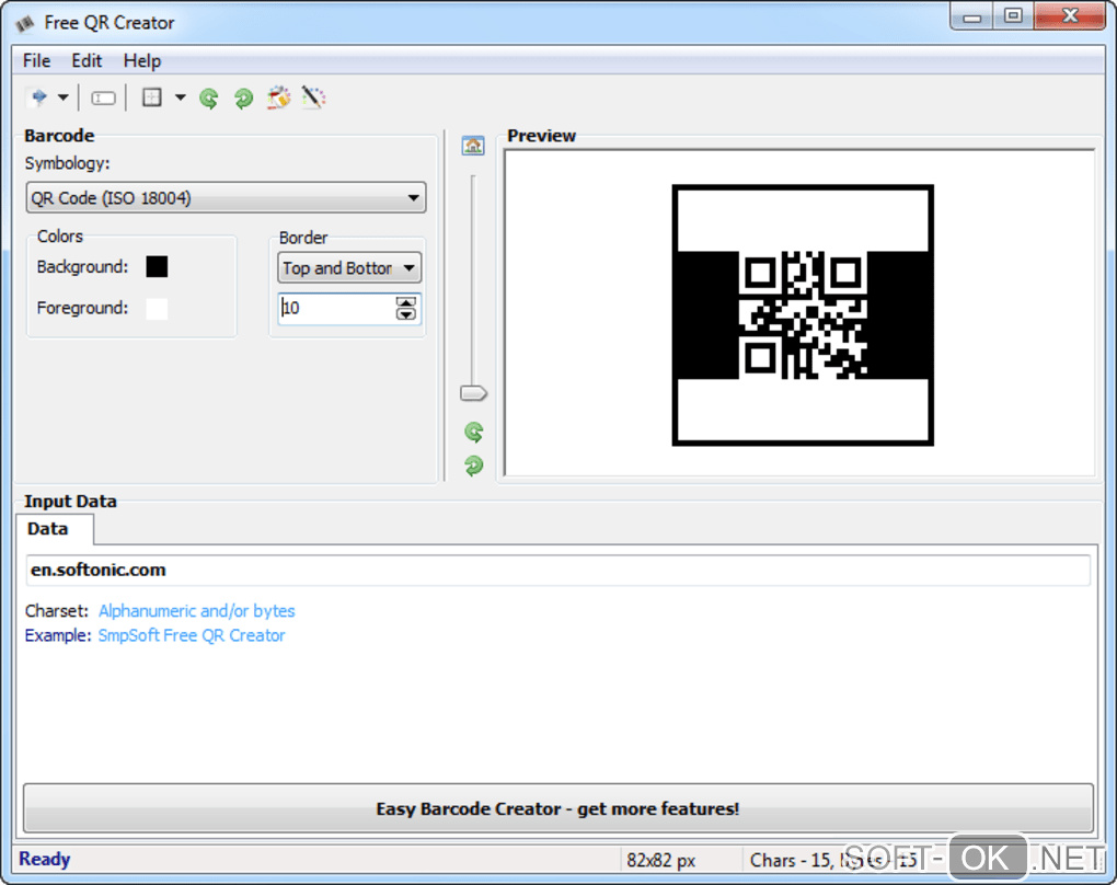 The appearance "Free QR Creator"