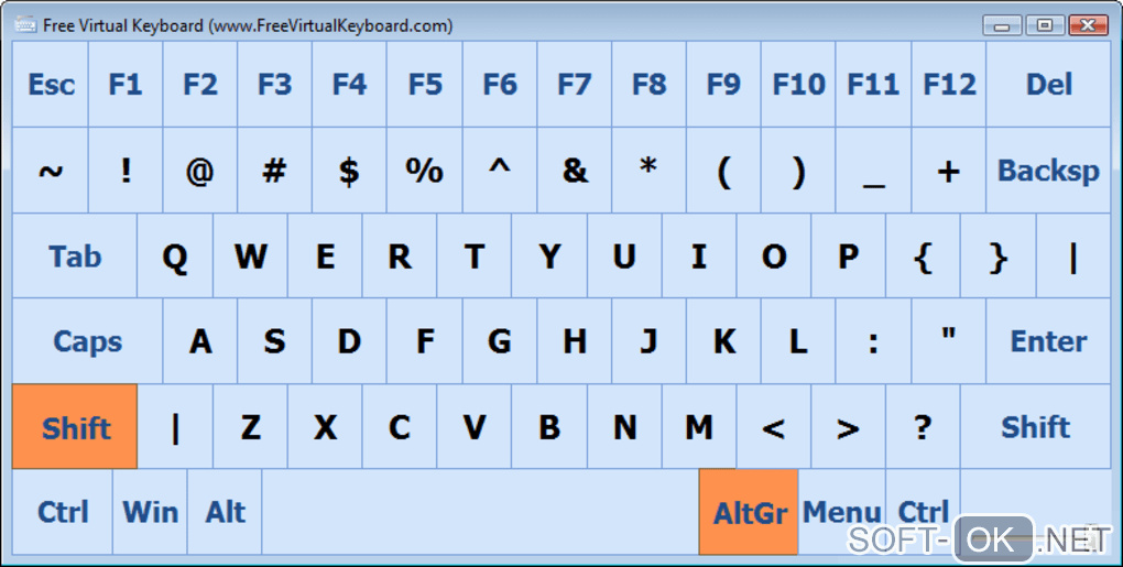 Screenshot №1 "Free Virtual Keyboard"
