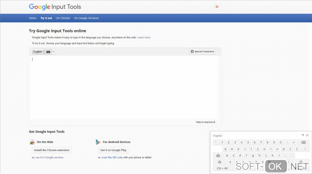 Screenshot №1 "Google Input Tools for Windows"
