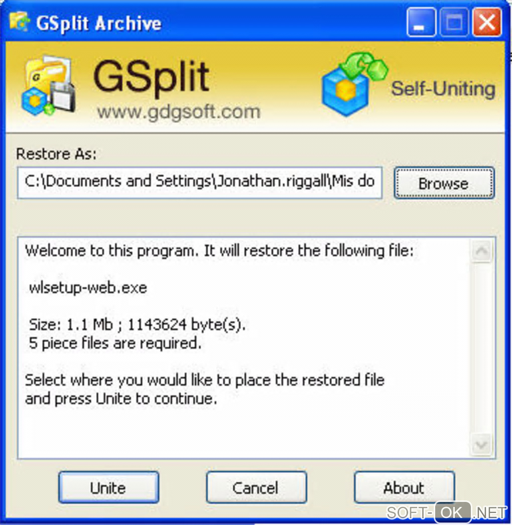 The appearance "GSplit"