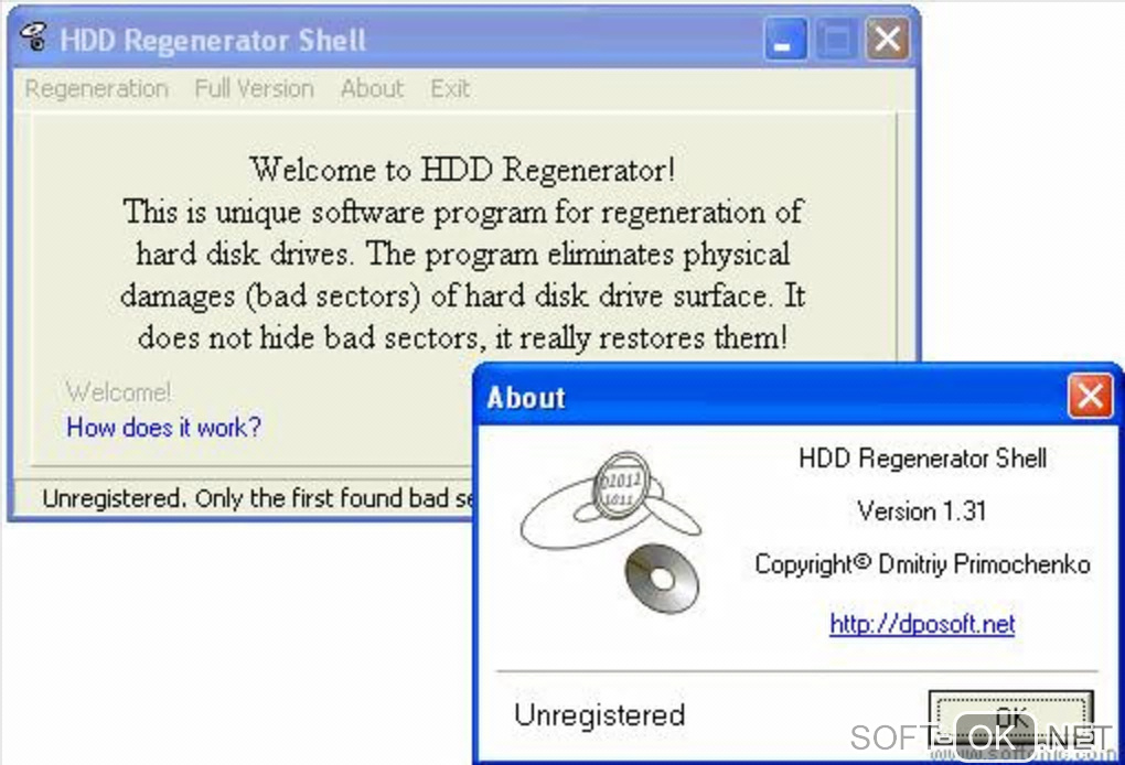Screenshot №1 "HDD Regenerator"