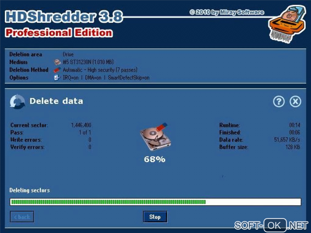 Screenshot №1 "HDShredder Free Edition"