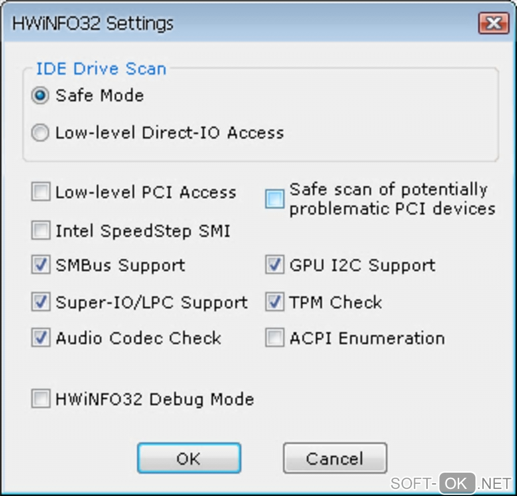 The appearance "HWiNFO32 Portable"