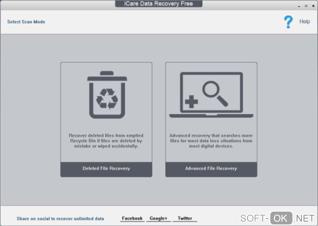 Screenshot №1 "iCare Data Recovery Free Edition"