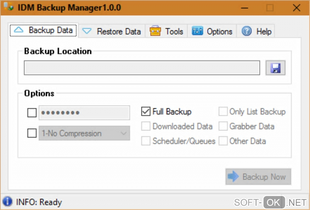 Screenshot №1 "IDM Backup Manager"
