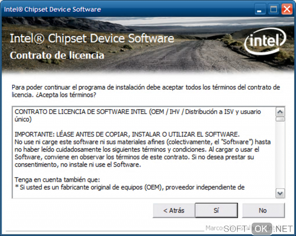 Screenshot №1 "Intel Chipset Device Software"