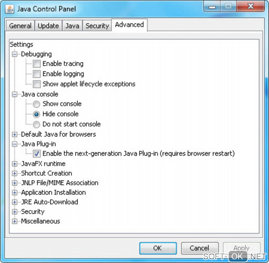 Screenshot №1 "Java Runtime Environment"