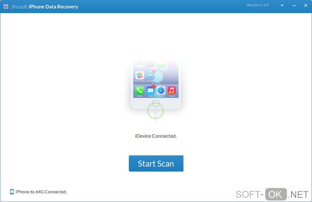 The appearance "Jihosoft iPhone Data Recovery"